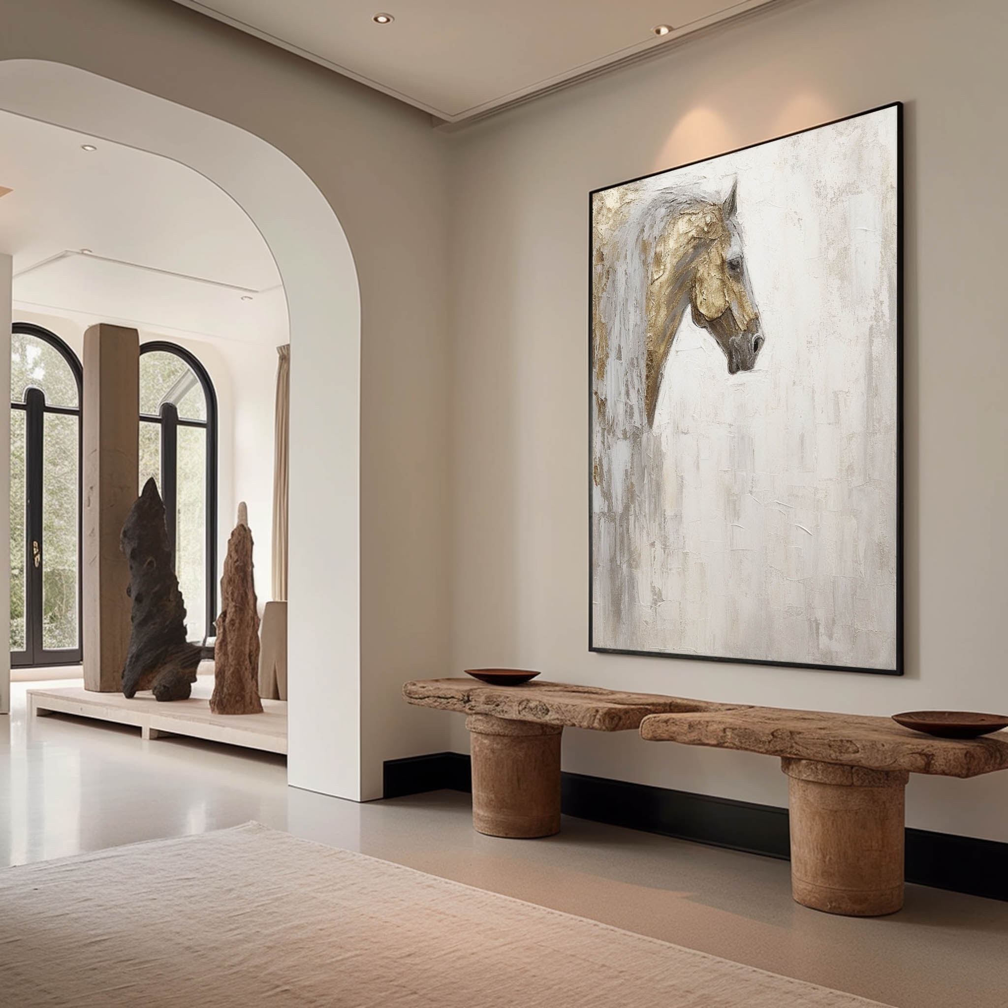 Wall Art Wabi-Sabi Horse Warm Animal Cozy