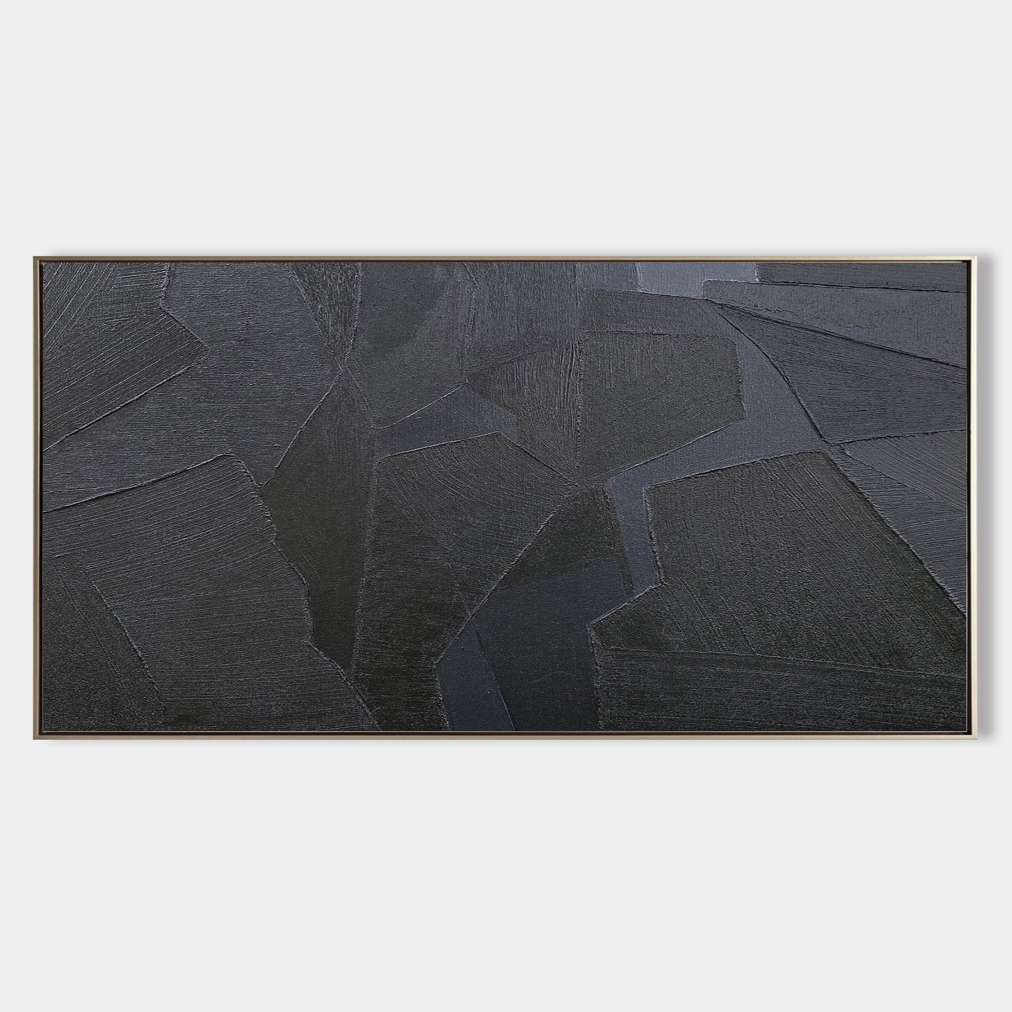 Dark Grey Geometric Textured Canvas Art