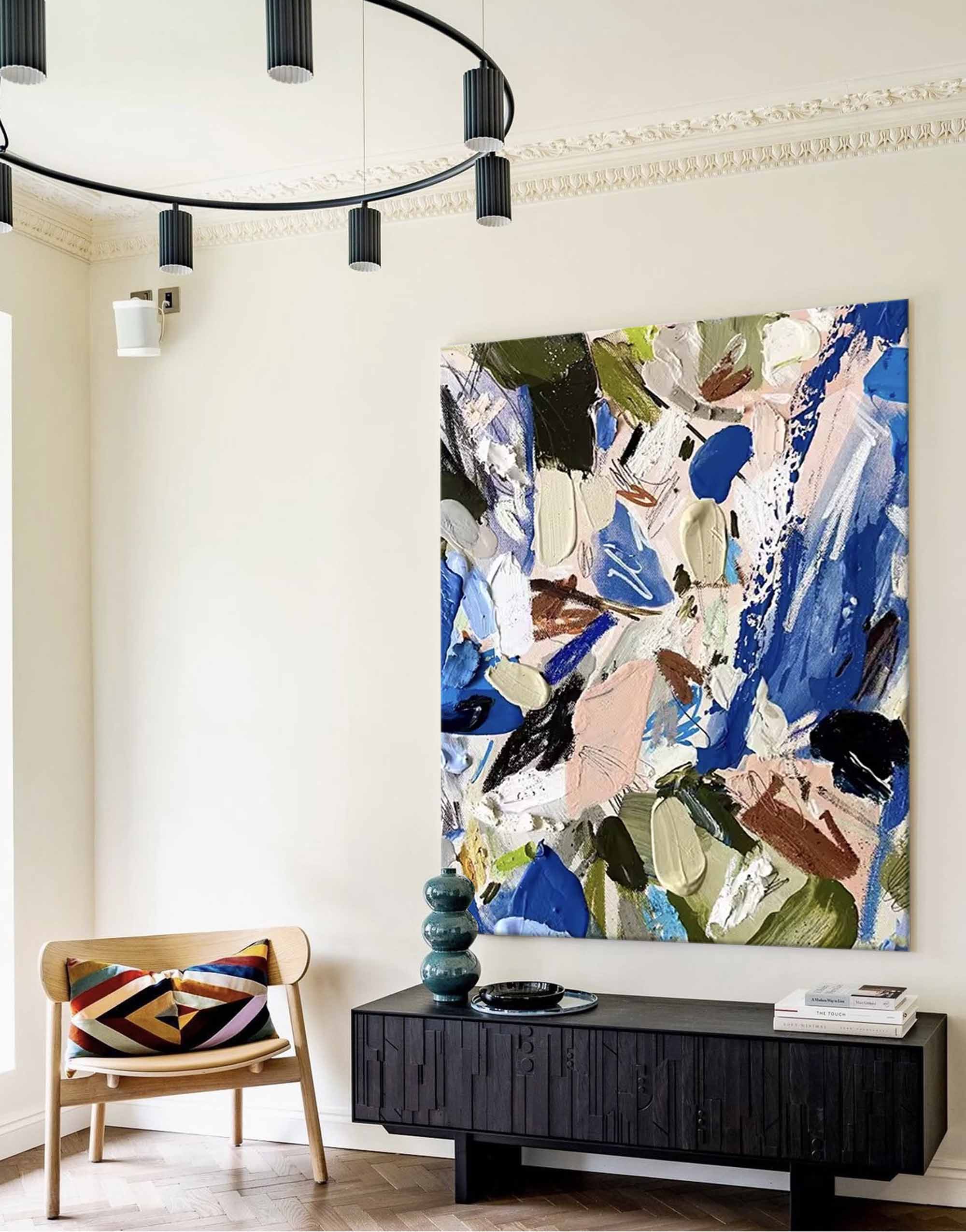 Wall Art Abstract Cobalt Fragments