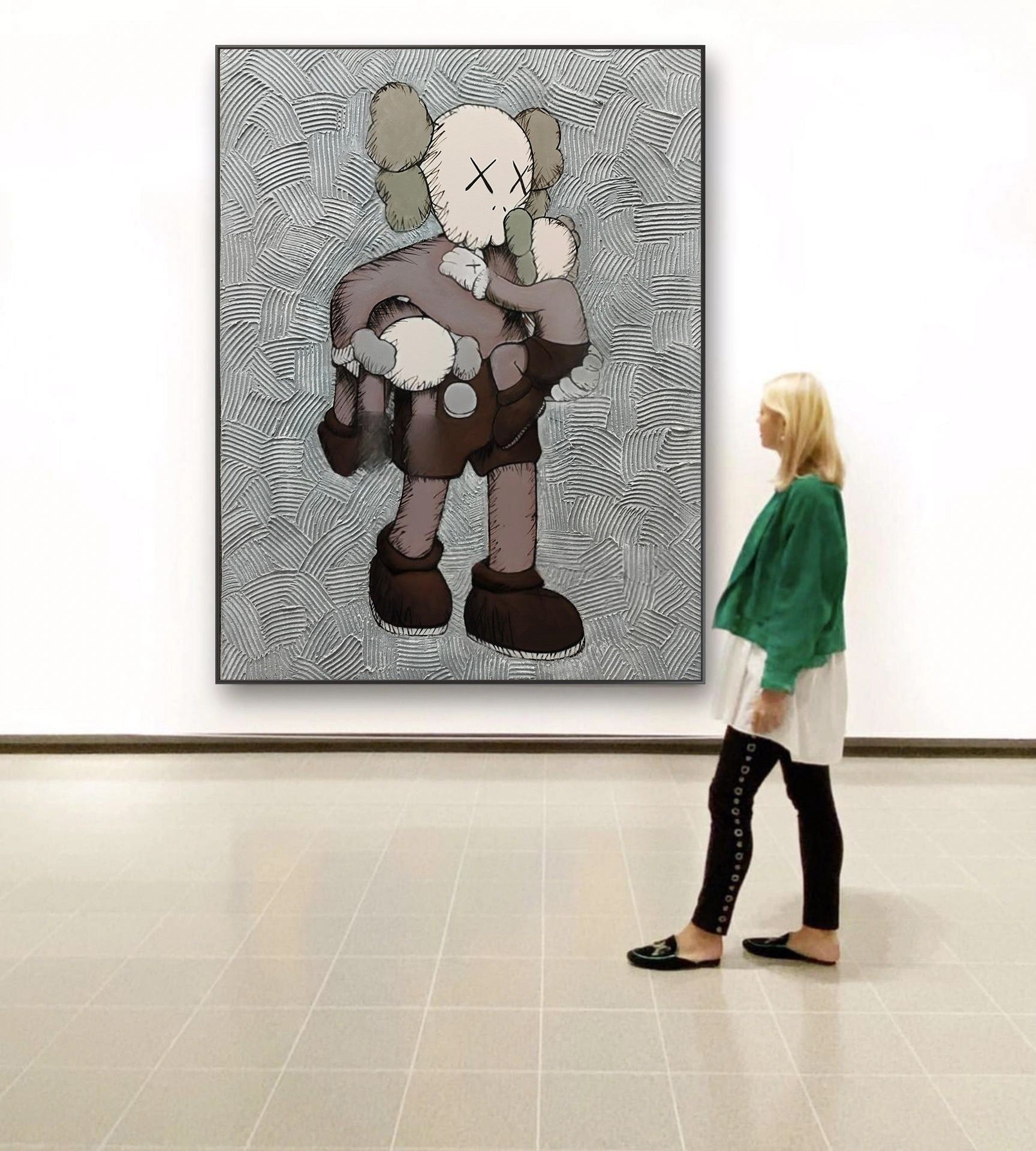 Wall Art Vertical Textured Cartoon Character Scene