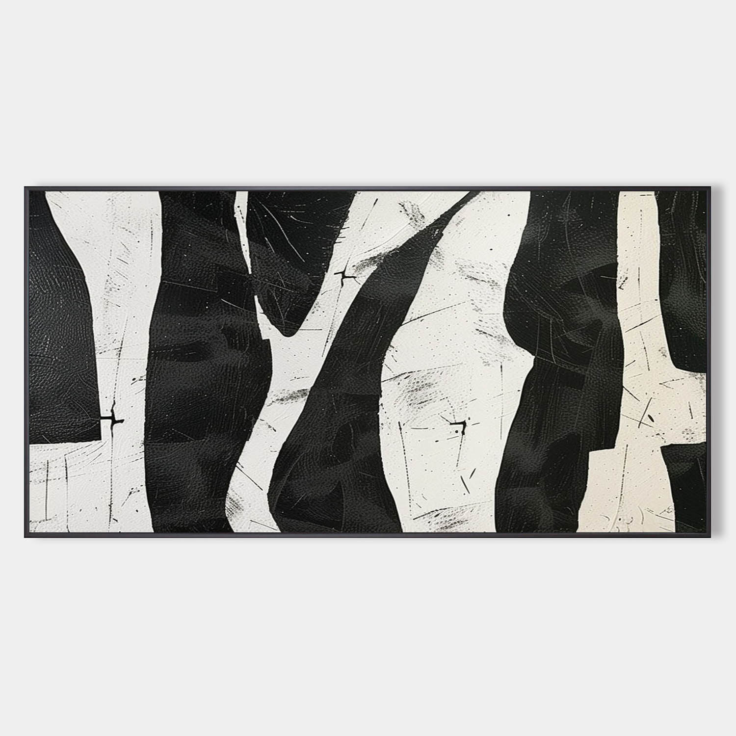 Wall Art Abstract Shape Flow Monochrome Elegant
