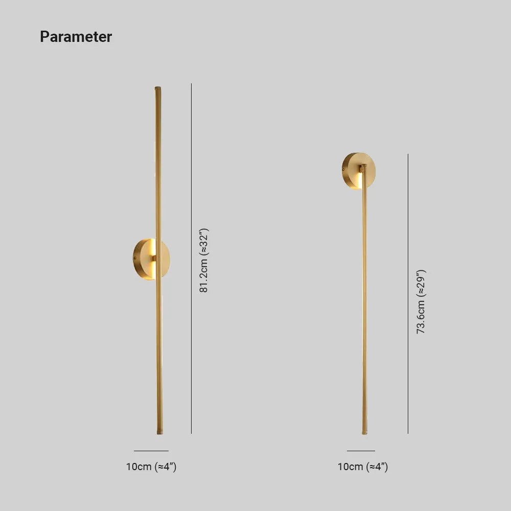 Fauro Modern Linear Metal&Silica Gel Wall Mount Lamps, Gold - Neutralighting