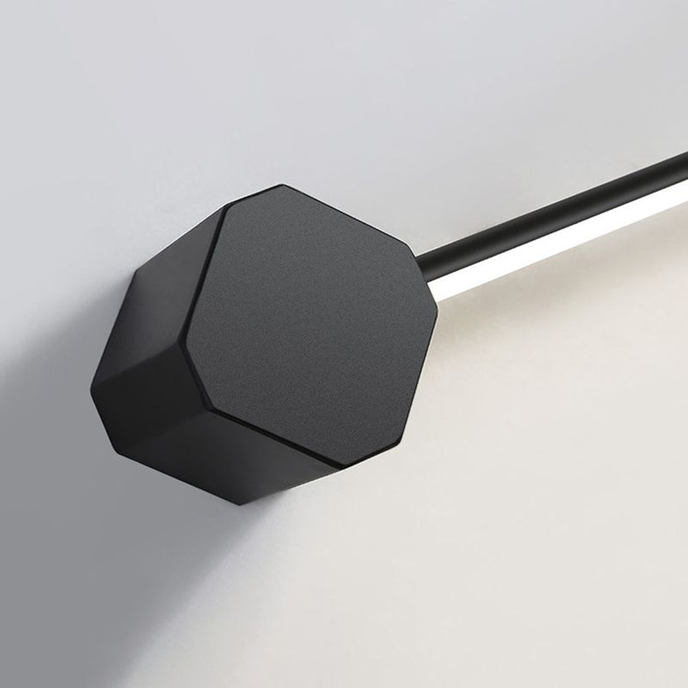 Arisha Minimalist Square Linear Metal/Acrylic Wall Lamp, Black/White - Neutralighting