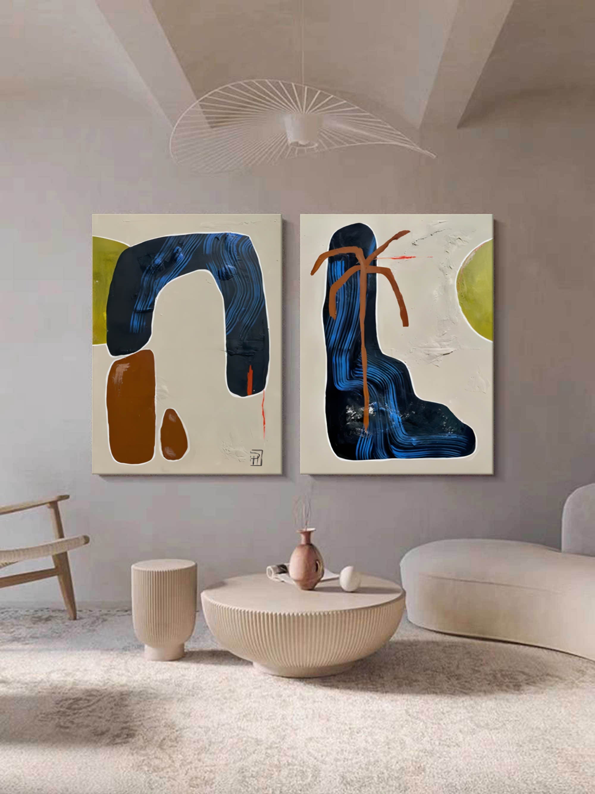Abstract Painting Set Of 2 SP147 - Neutralighting