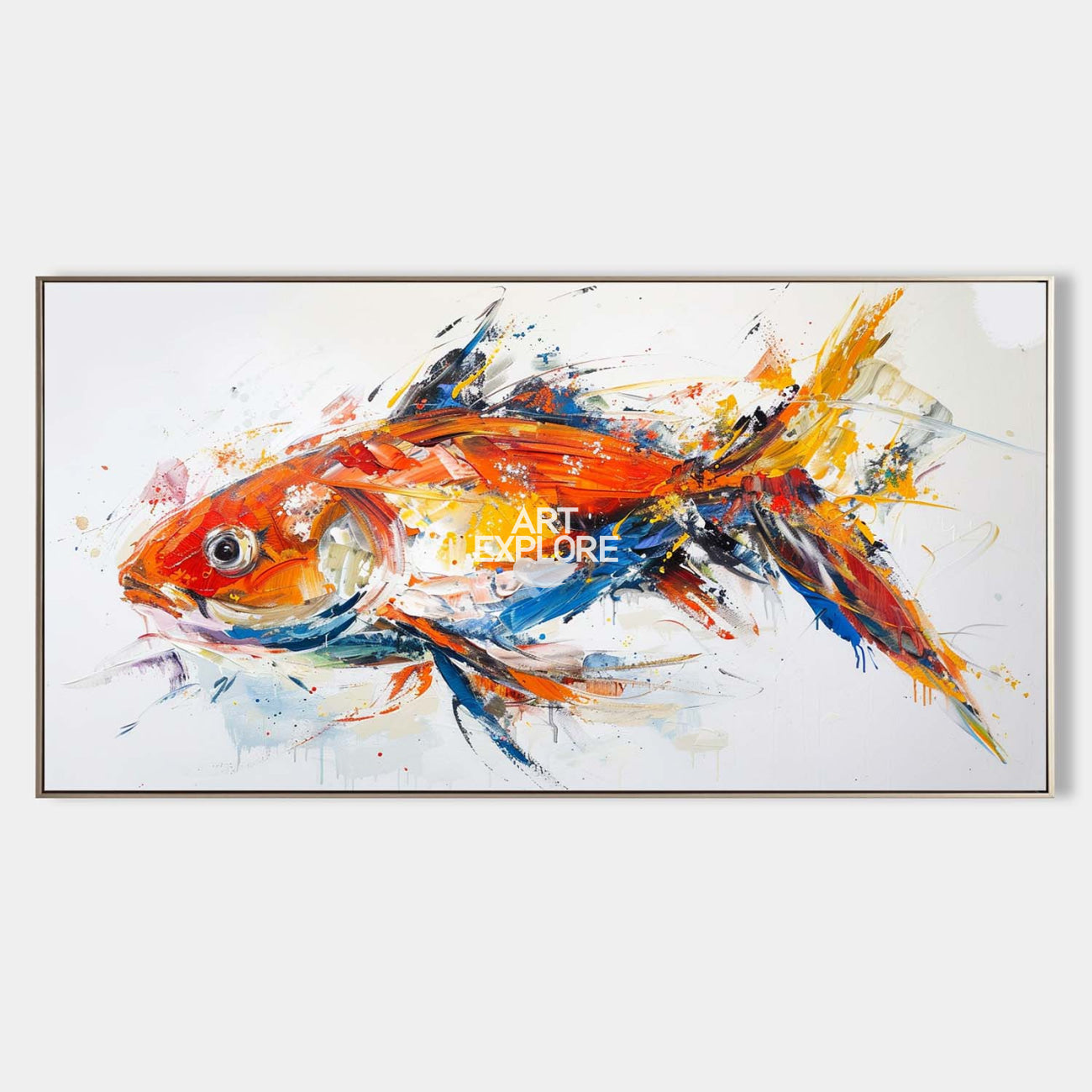 Splash‑Style Tropical Fish Oil Painting