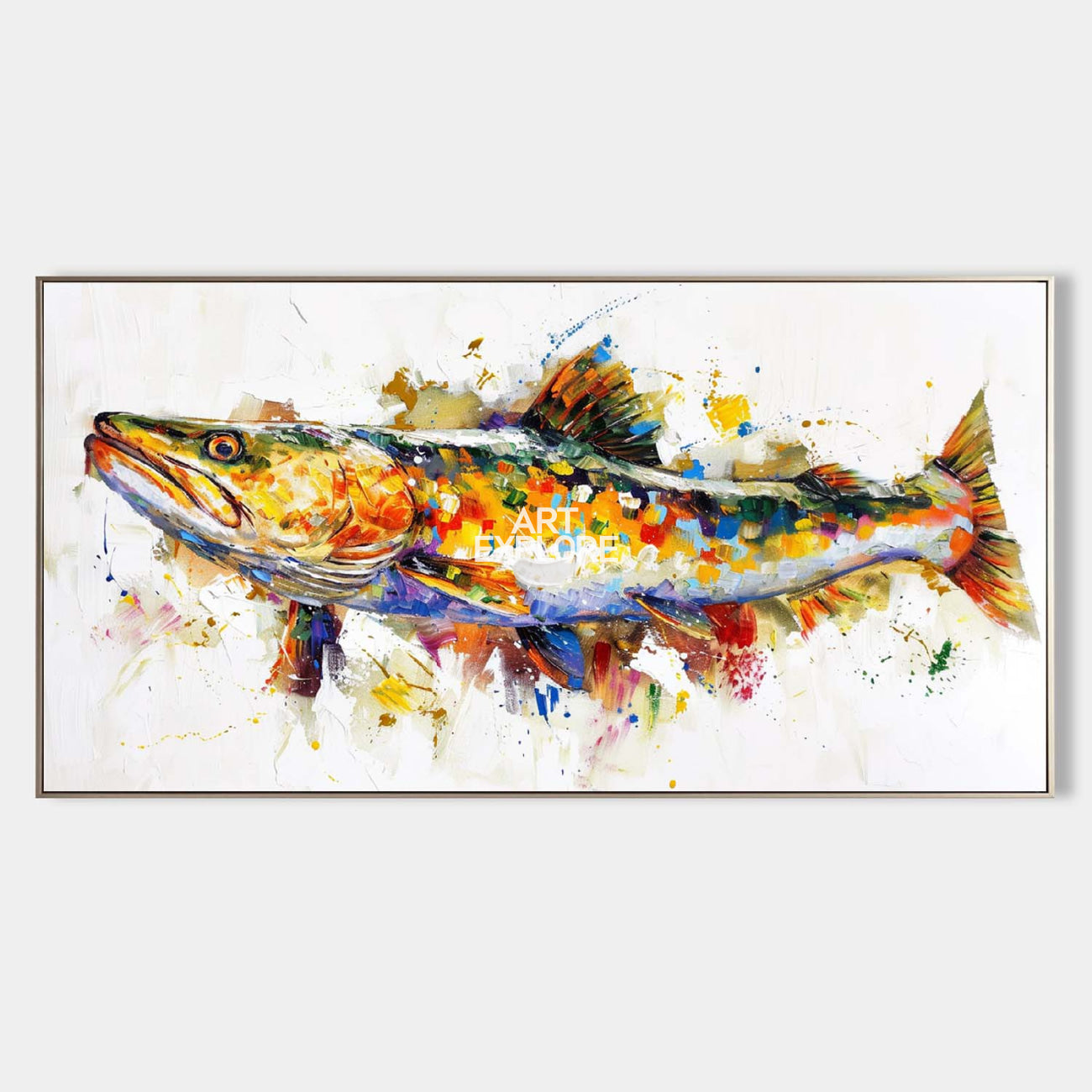 Colorful Splash Fish Canvas Wall Art