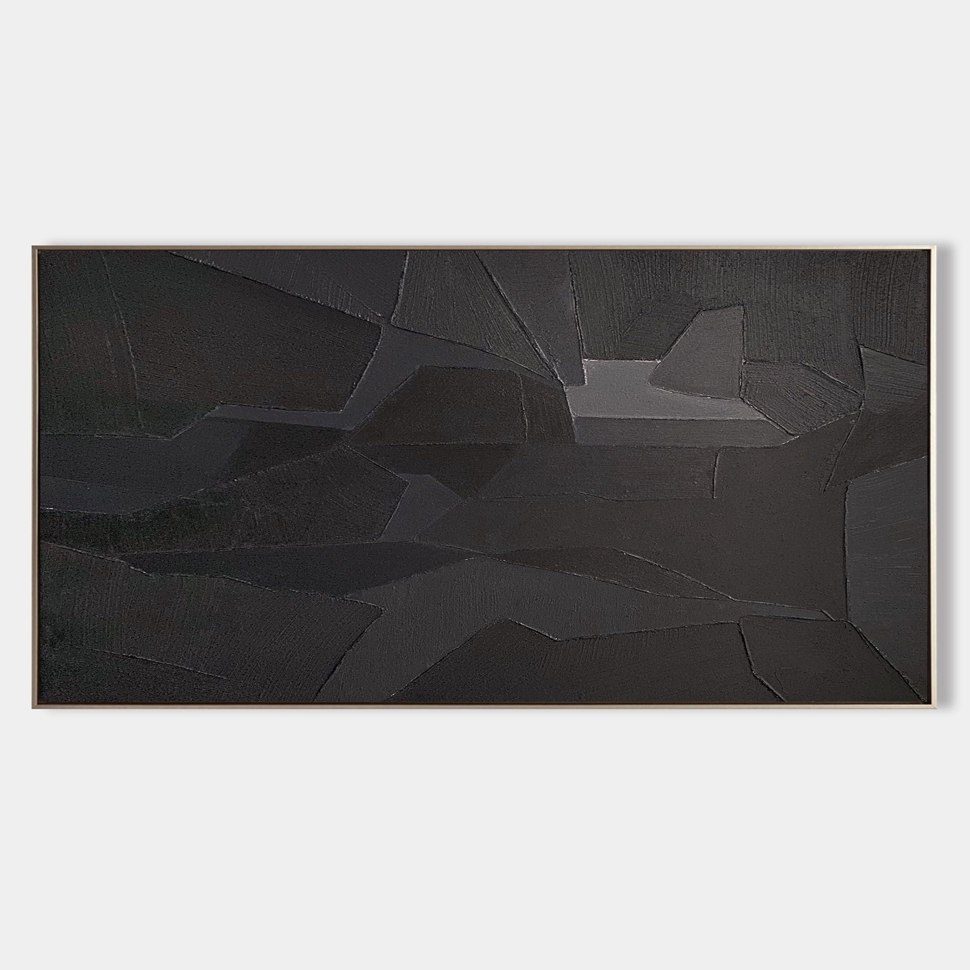 Dark Geometric Abstract Canvas Painting