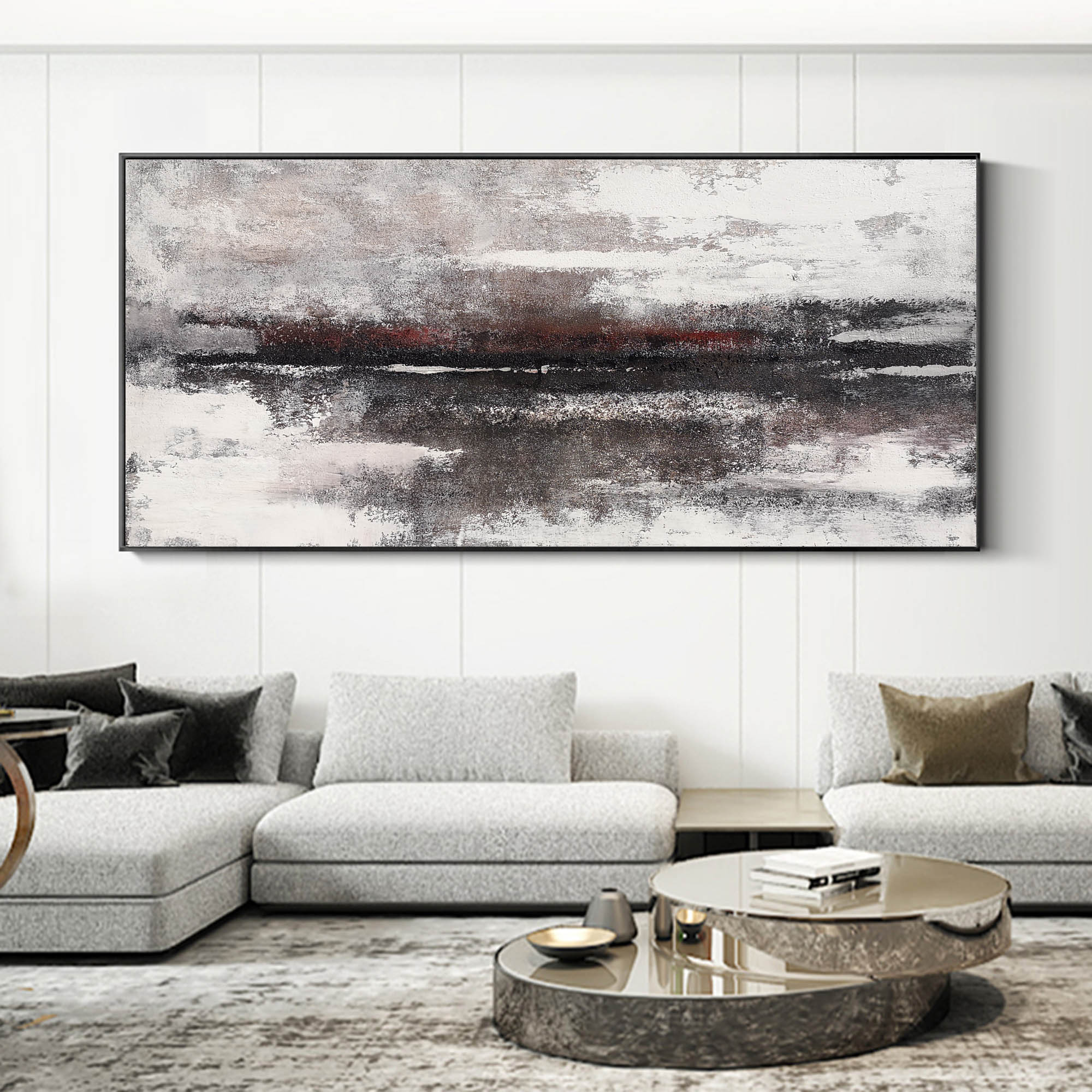 Black And White Beach Painting