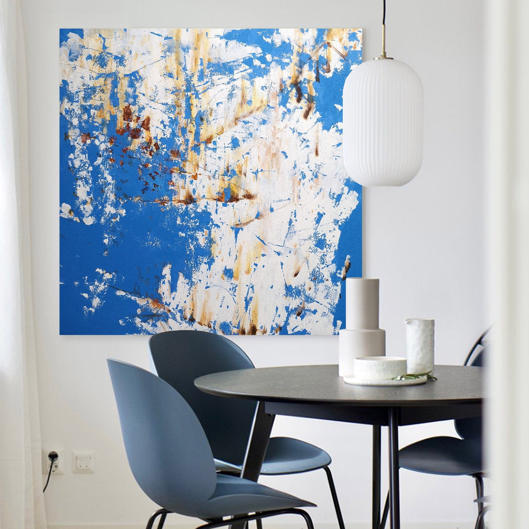 Wall Art Cobalt Ice Fracture