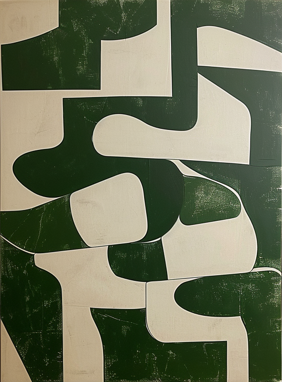 Wall Art Abstract Green Modern Serene