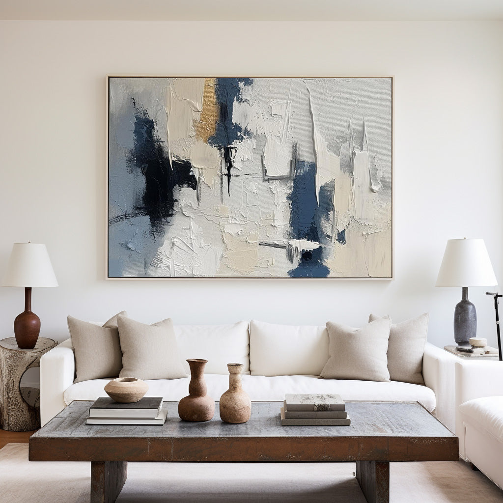 Wall Art Neutral Abstract Minimalist Textured Office | Neutralighting