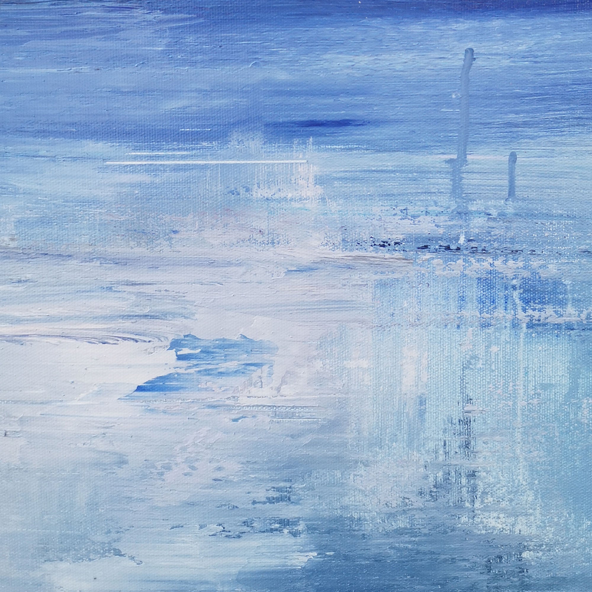 Blue Red Abstract Expressionist Painting