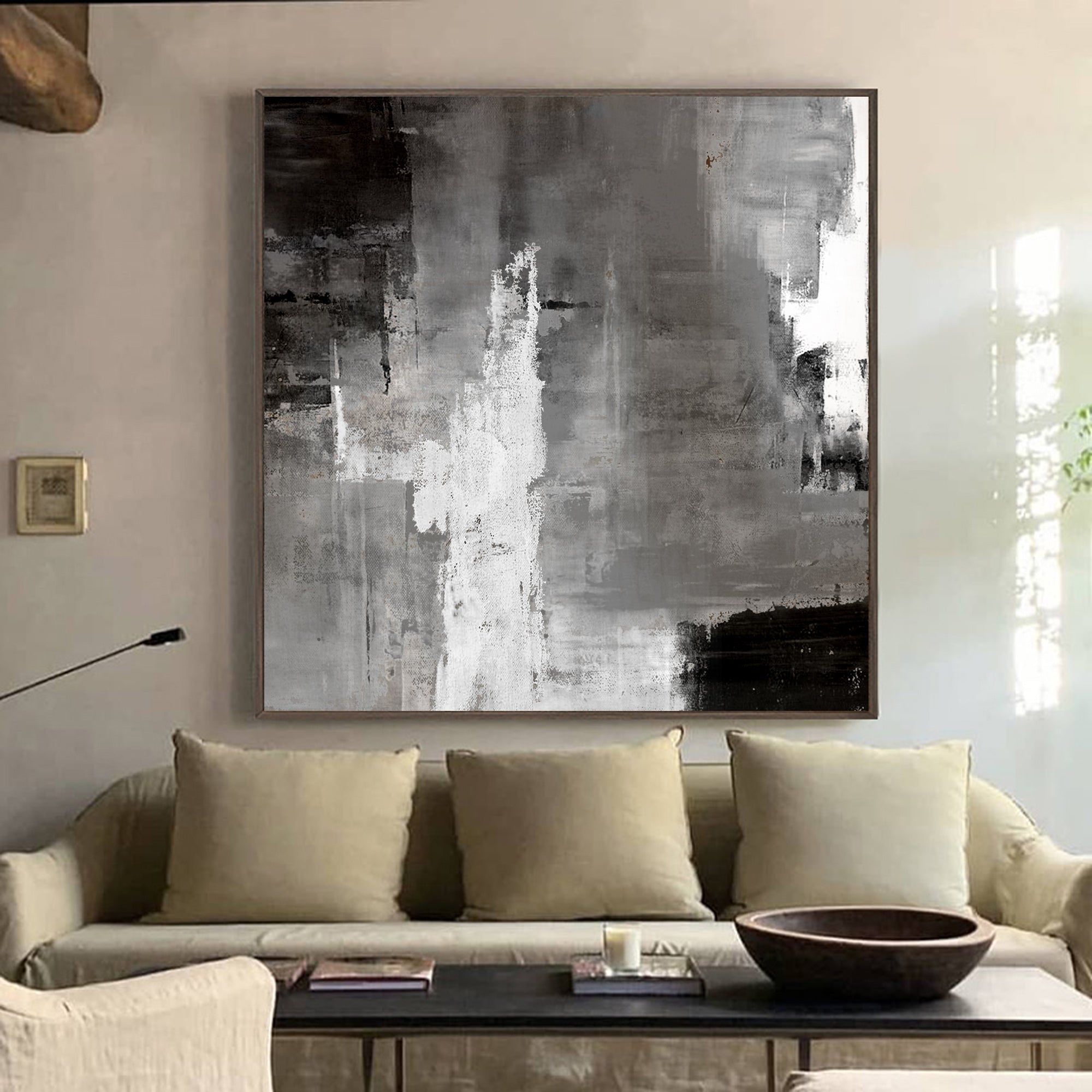 Black White Gey Abstract Art