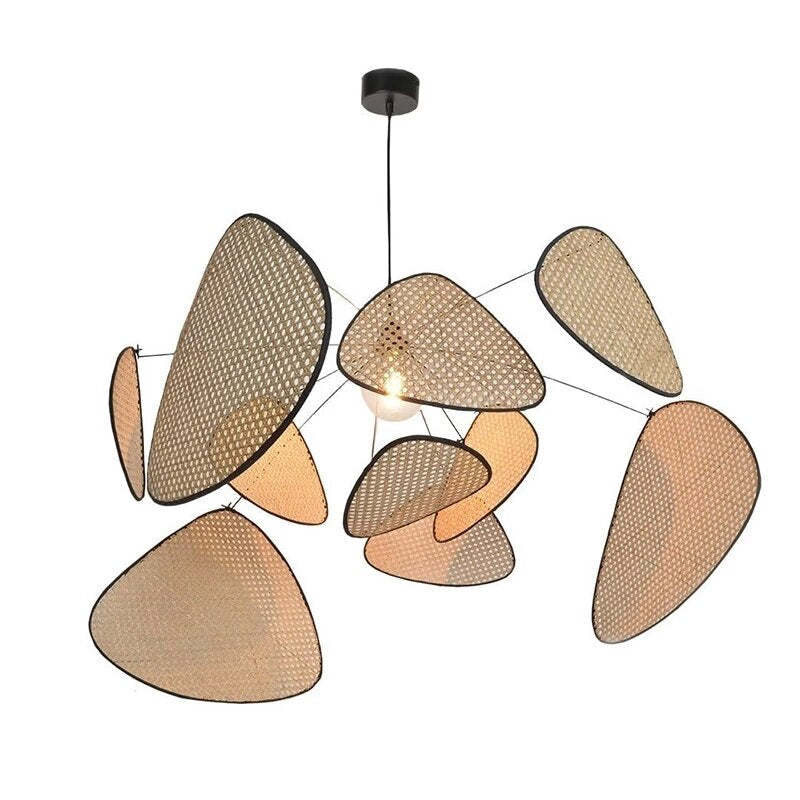 Ritta Pendant Light Leaf Grid, Rattan/Metal, Bedroom - Neutralighting