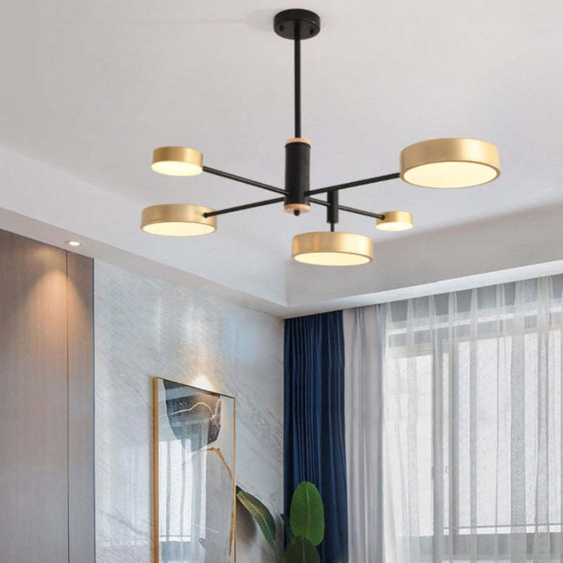 Arisha Pendant Light LED, Metal & Wood, Grey/White/Gold - Neutralighting