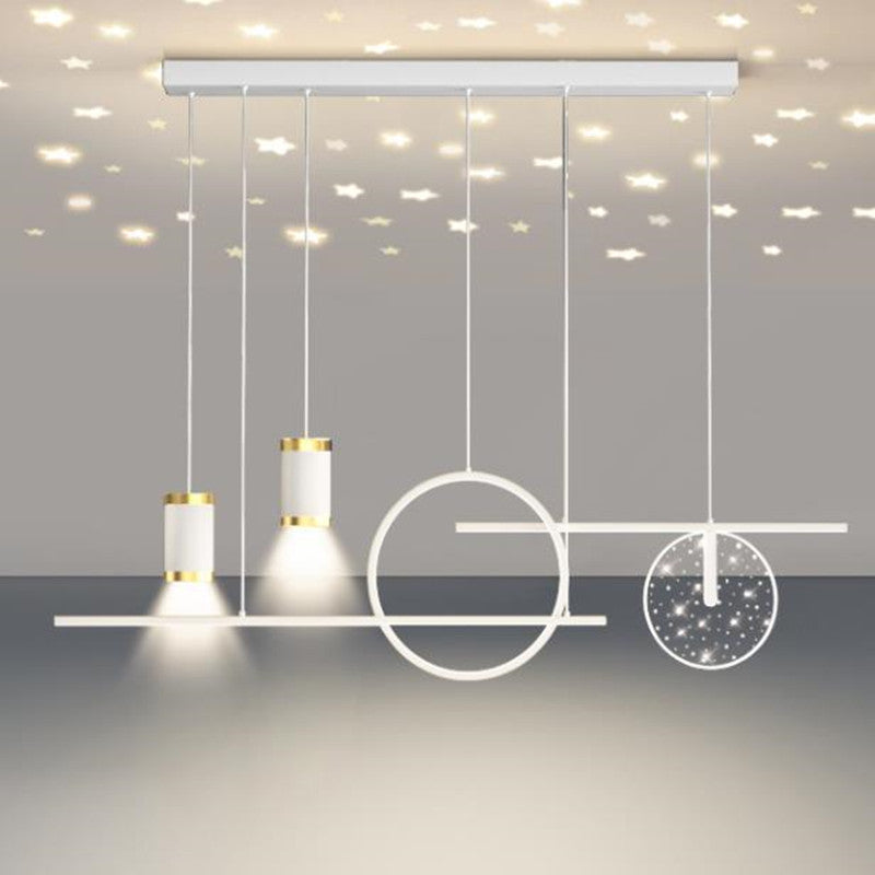 Arisha Modern Metal Starry Pendant Light, Black/White/Gold - Neutralighting