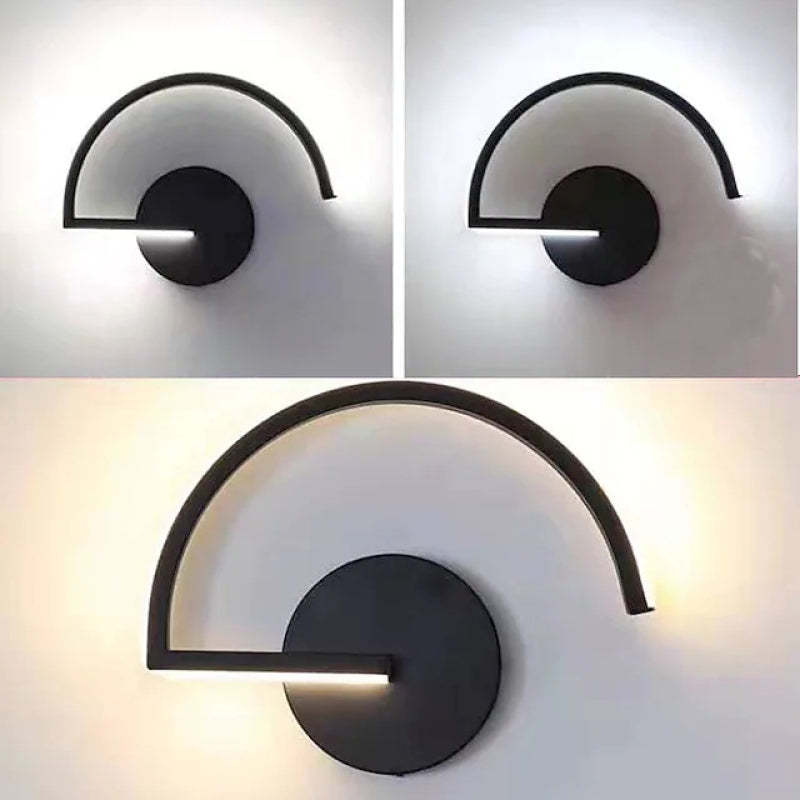 Arisha Minimalist Linear Semicircular Metal Decor Wall Lamp - Neutralighting