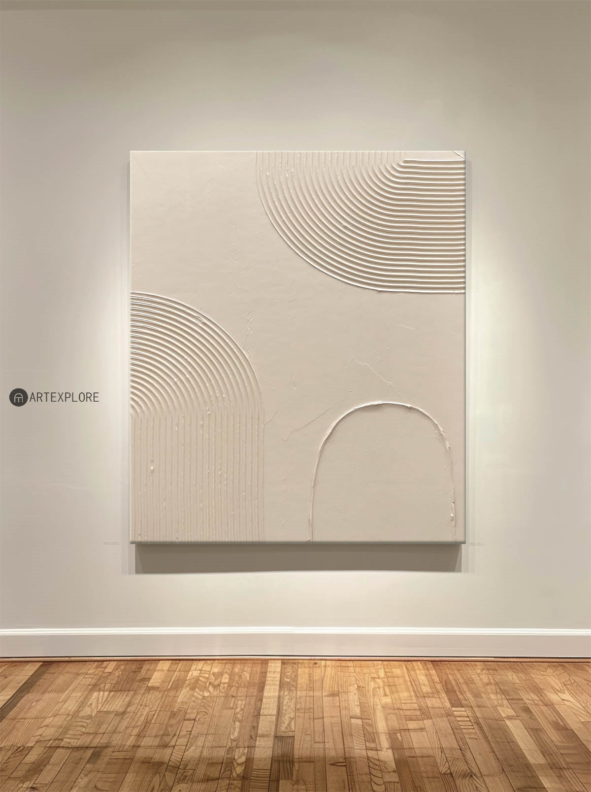 Curved Contour Waves Beige Art