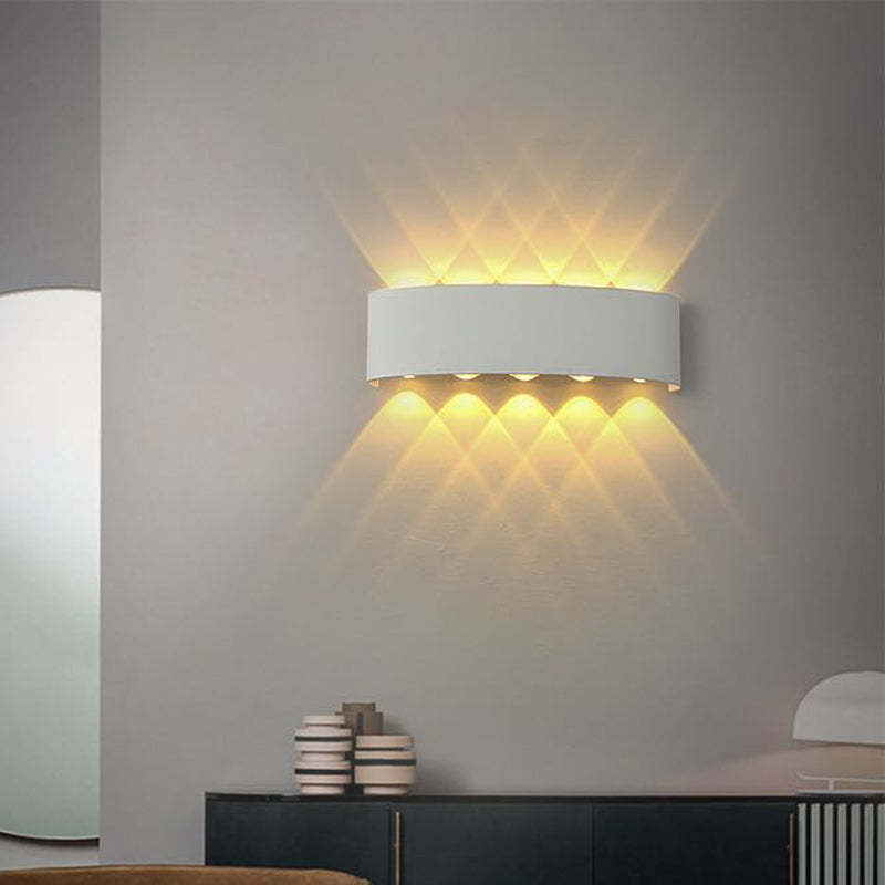 Tronix Modern Rectangular Metal Outdoor Wall Lamp, Black/White, Water-wave - Neutralighting