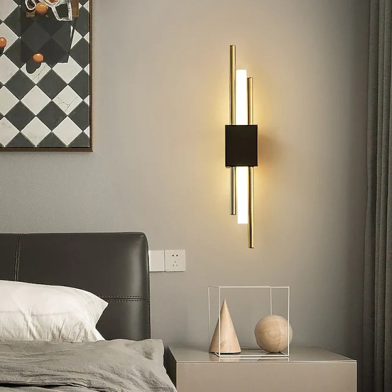 Dune Modern Bar Metal LED Wall Lamp, Black/Gold - Neutralighting