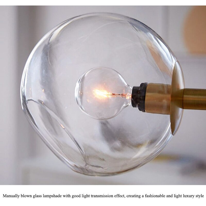 Valentina Modern Glass Globe Bubble Pendant Light Black/Gold - Neutralighting