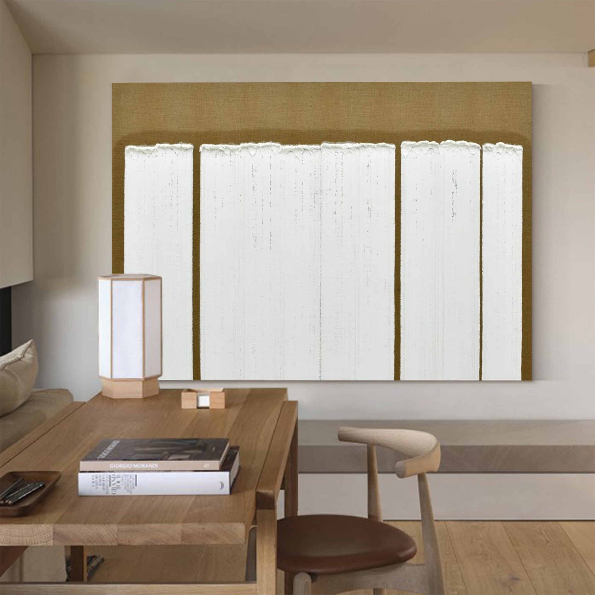 Neutral Palette Textured Minimalist Serene Wall Statement Piece