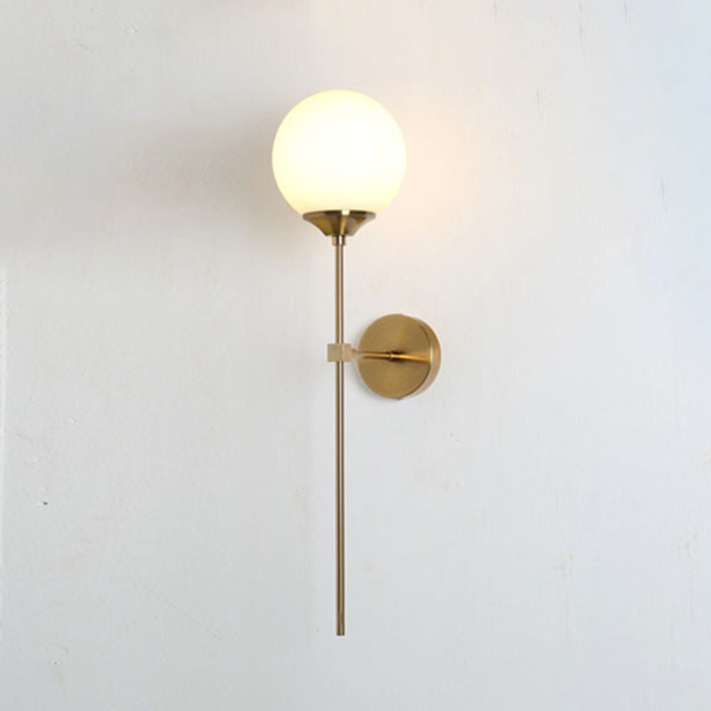 Valentina Modern Globe Metal/Glass Wall Lamp, Gray/Amber/Clear/White - Neutralighting