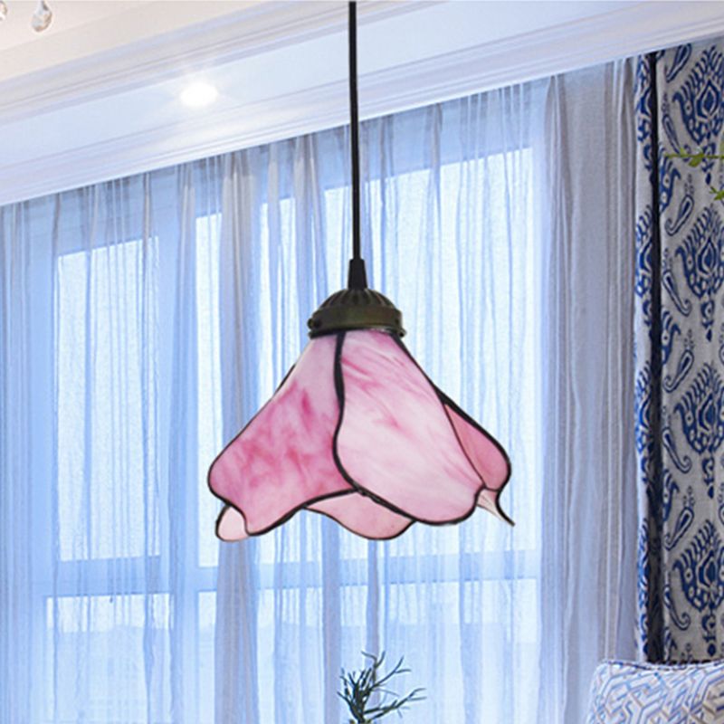 Arisha Flower Resin Pendant Light, Blue/Pink, 1/3 Heads - Neutralighting