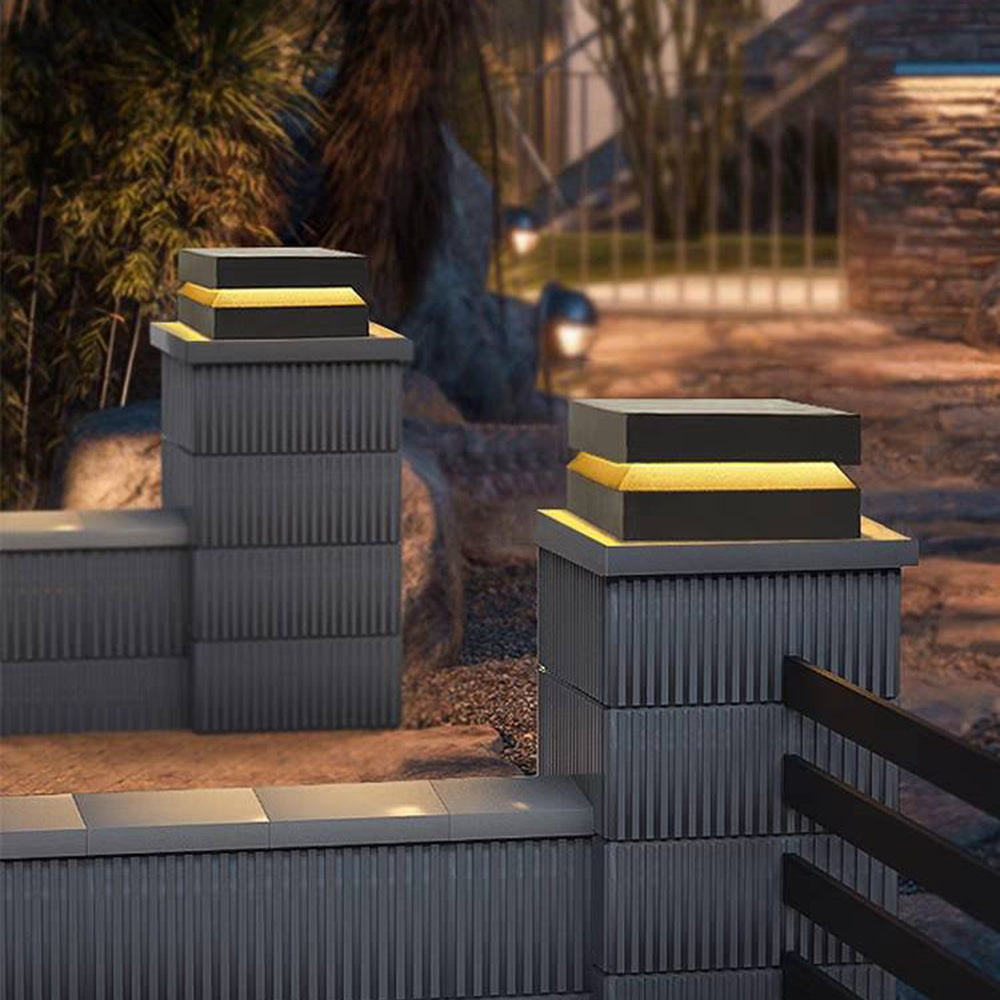 Axion Modern Concave Metal Black Outdoor Lamps, Solar - Neutralighting