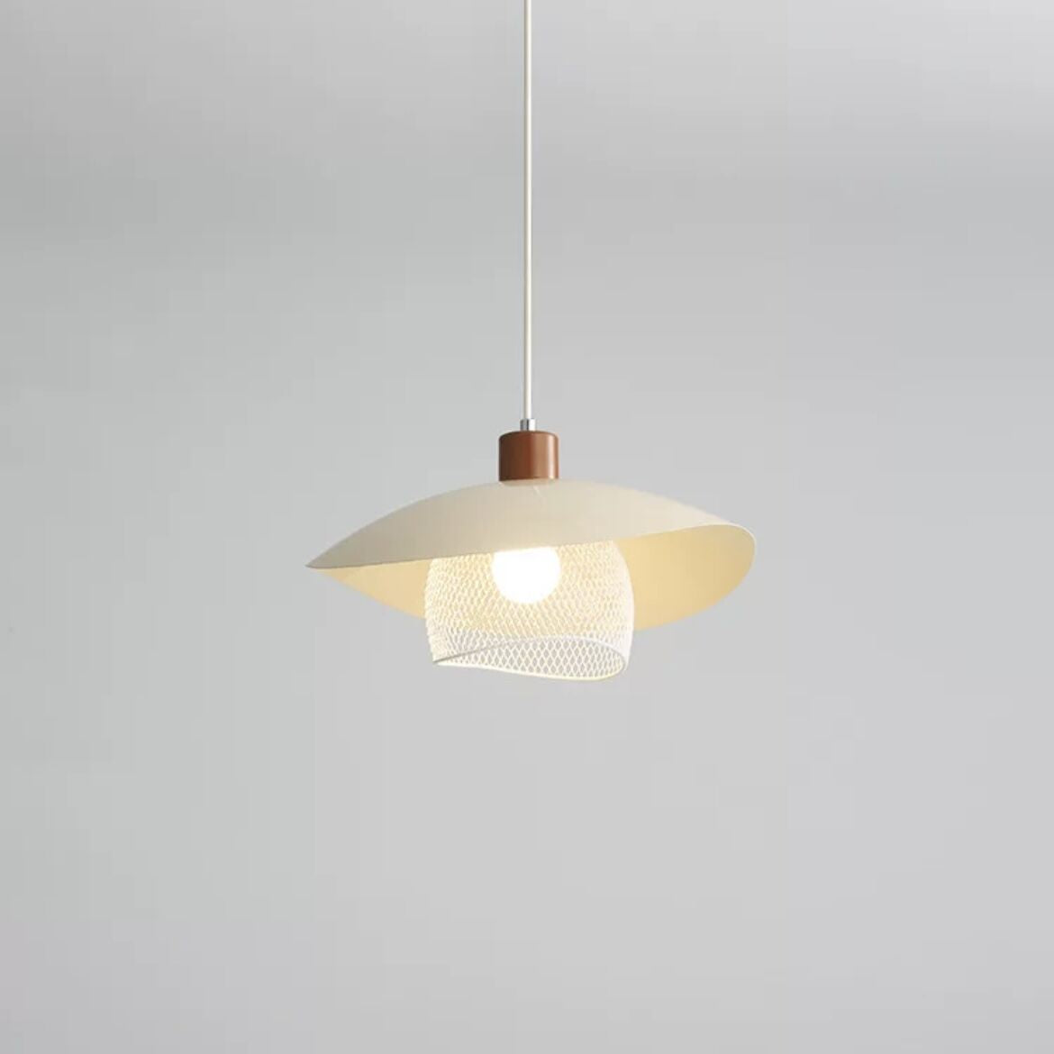 Arisha Modern LED Pendant Light Beige/Green/Wood Dining Room - Neutralighting