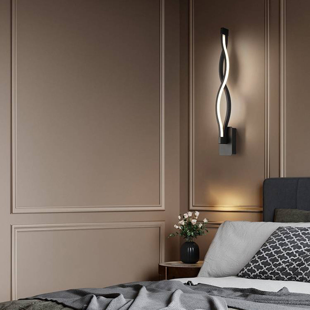 Arisha Wave Modern Simple Wall Lamp, Black & White - Neutralighting