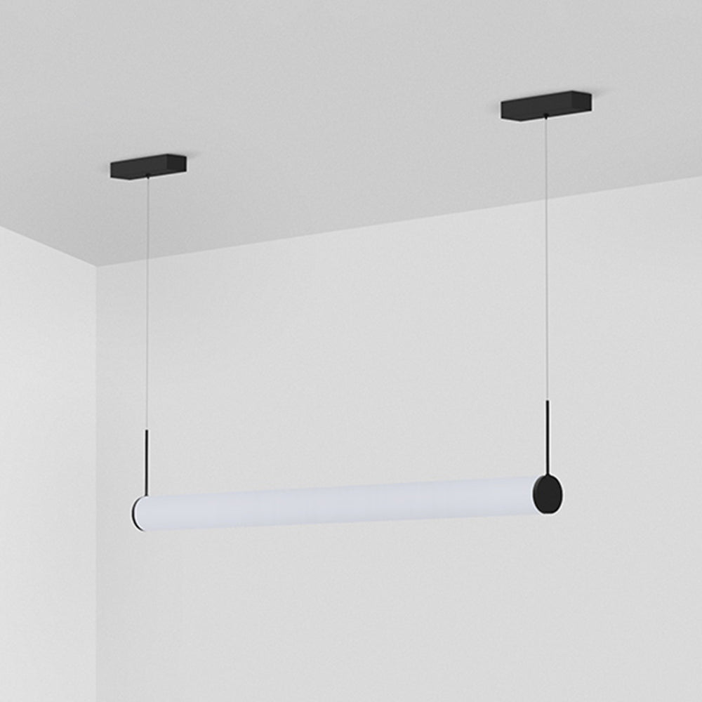 Ray Modern Cylinder White Pendant Light, Metal/Acrylic - Neutralighting