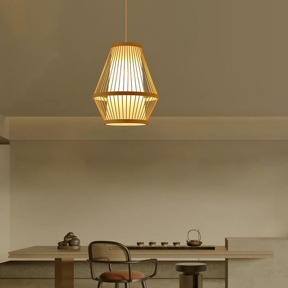 Muto Rattan Handmade Woven Bamboo Vintage Pendant Light - Neutralighting