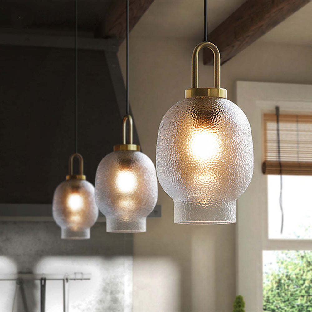 Valentina Minimalist Blown Frosted Clear Glass Pendant Light - Neutralighting