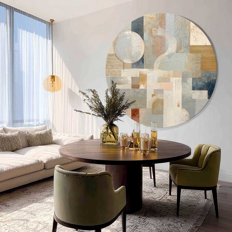 Wall Art Minimalist 3D Gold Geometric Blocks