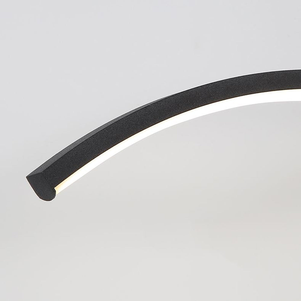 Arisha Minimalist Wave Linear Metal Wall Lamp, Black/White - Neutralighting