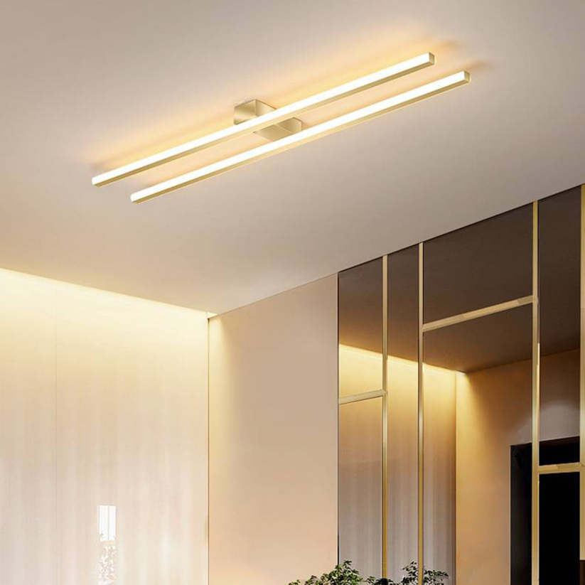 Arisha Modern Minimaliste Flush Mount Ceiling Light, Double-Linear - Neutralighting