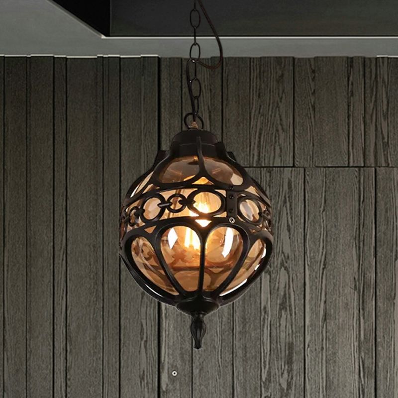 Silva Loft Sphere Vintage Farmhouse Rustic Pendant Light Black/Bronze Dining Room - Neutralighting