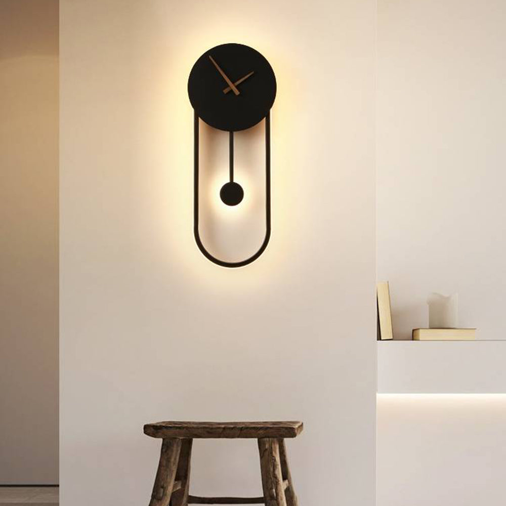 Arisha Nordic Clock Wall Lamp, Gold & Black - Neutralighting