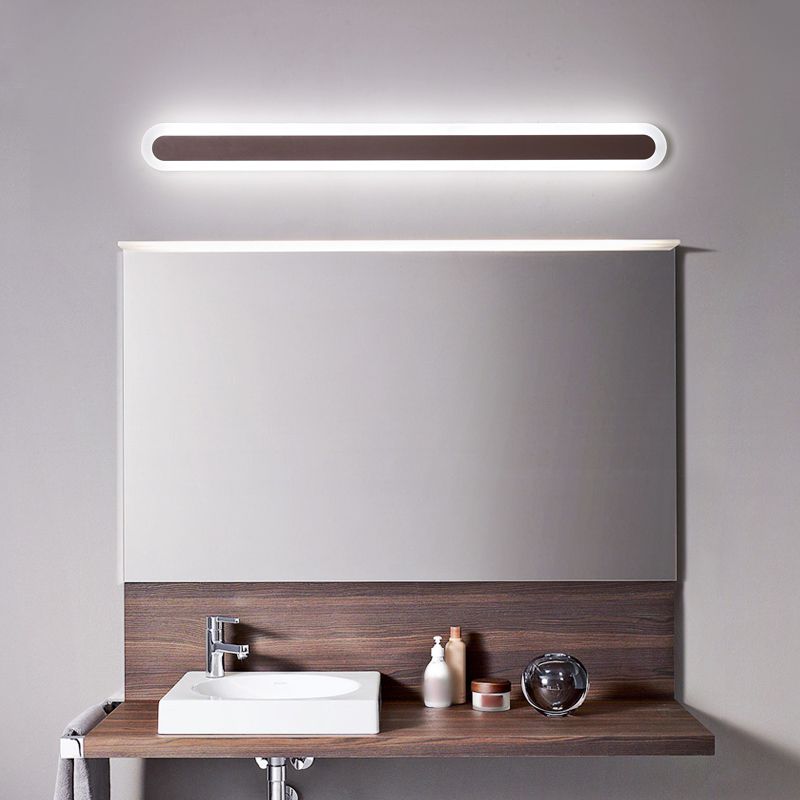 Arisha Modern Linear Vanity Wall Lamp, White/Brown, Bathroom - Neutralighting