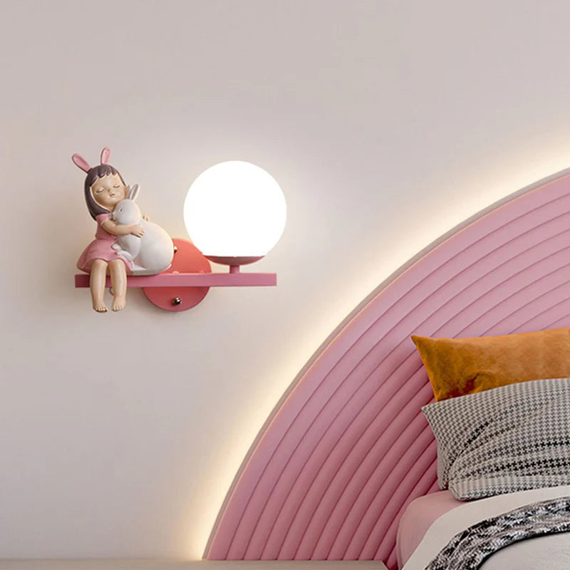 Aria Modern Metal/Glass Wall lamp, White & Pink - Neutralighting