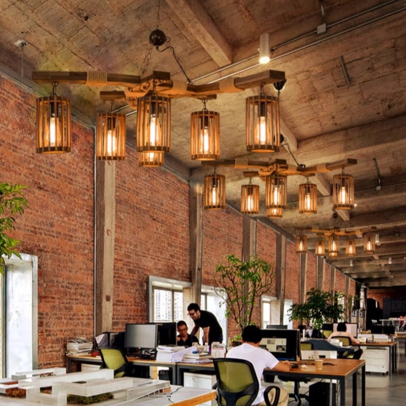 Epoch Retro LED Chandelier Wood Restaurant/Living Room/Bar - Neutralighting