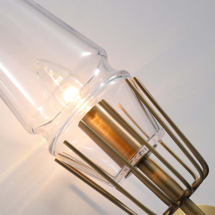 Arisha Vintage Lantern Glass Wall Lamp, Gold - Neutralighting