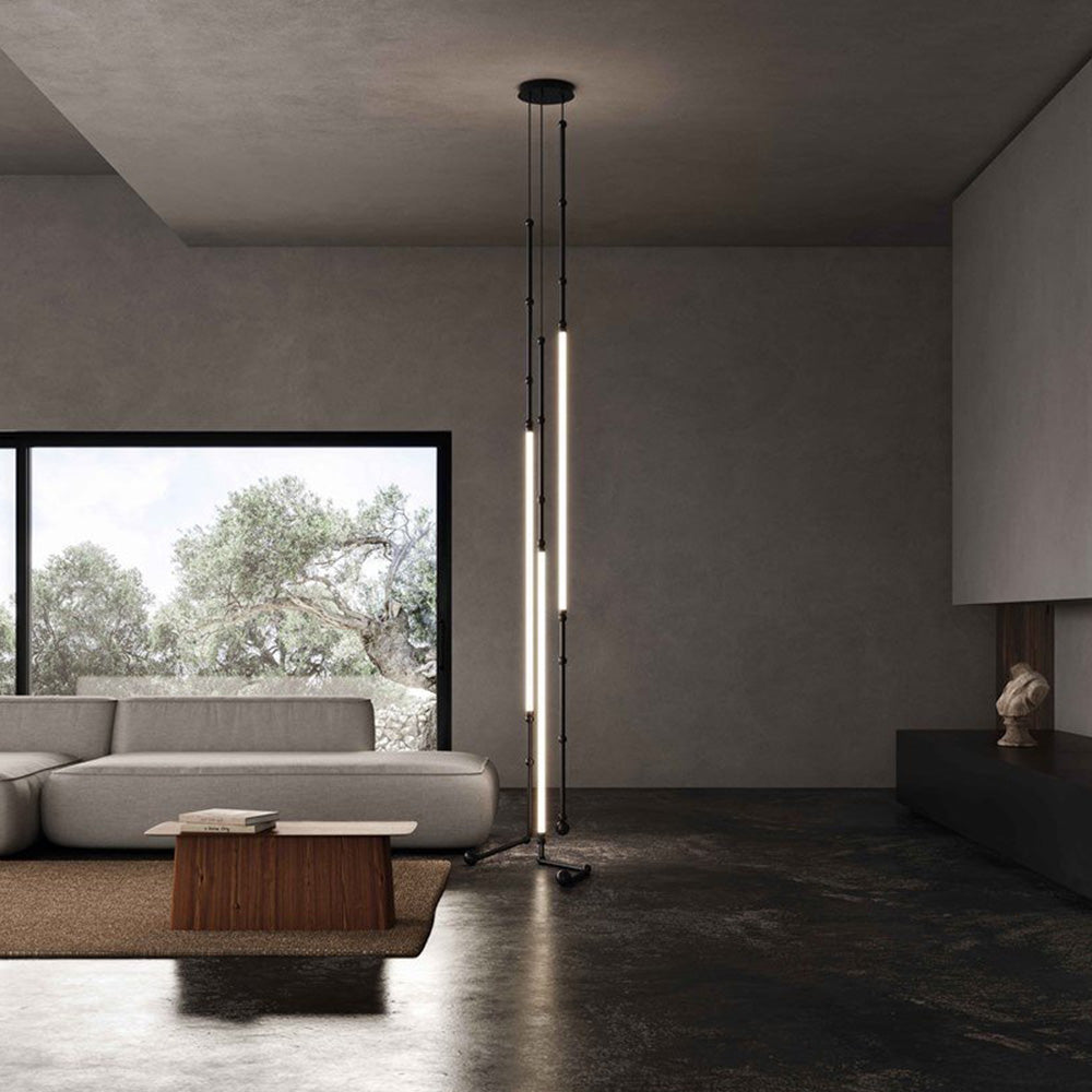 Arisha Modern Linear Metal/Silicone Pendant Light, Black - Neutralighting