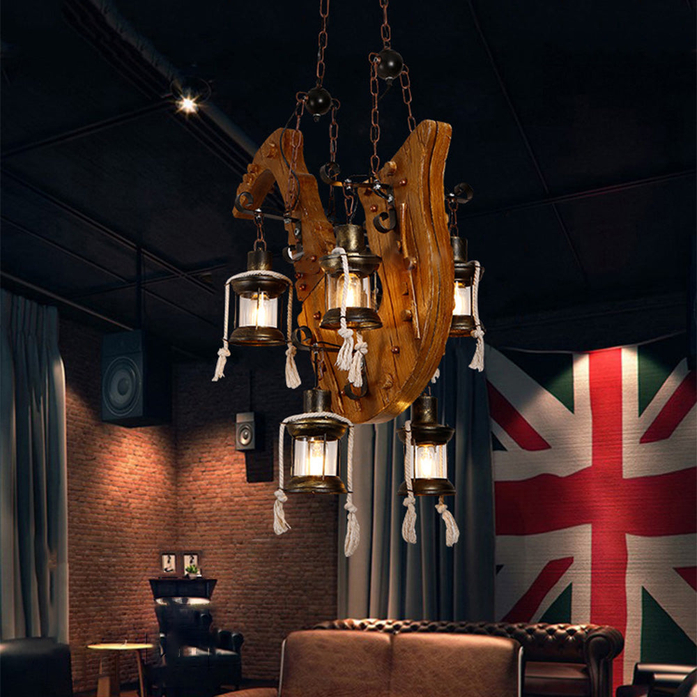 Epoch Retro Saxophone Metal/Wood Pendant Light, Walnut - Neutralighting