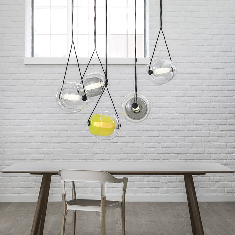 Valentina Modern Bubble Glass Pendant Light, Blue/Yellow/Pink/Smoky Grey/White/Clear - Neutralighting