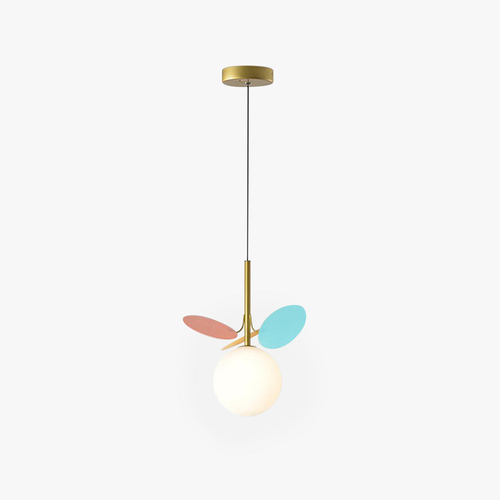 Arisha Art Deco Globe Pendant Light, Multi-Color/White, Metal/Glass - Neutralighting