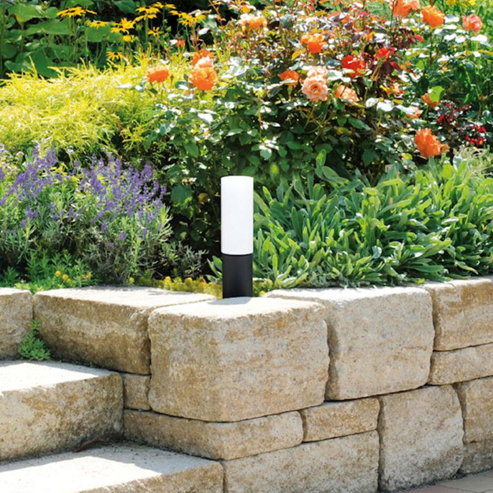 Ray Minimalist Cylindrical Acrylic Outdoor Ground Ligh, Black - Neutralighting