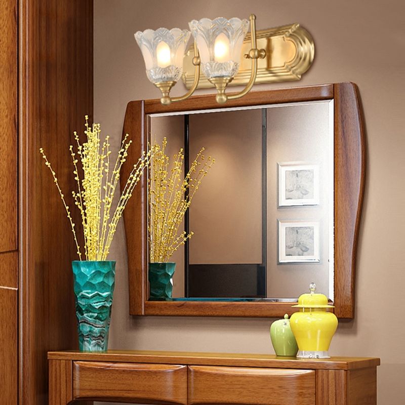 Arisha Modern Flower Metal Vanity Wall Lamp, Gold - Neutralighting
