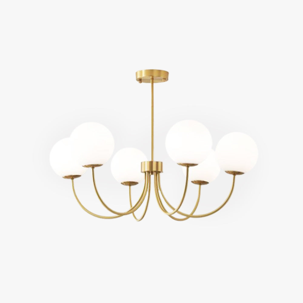 Valentina Modern Ball Bubble Metal/Glass Chandelier, Gold - Neutralighting